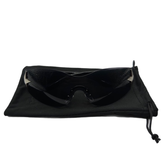 Y2K Wrap Oversized Sunglasses Black Star - Picture 3 of 12